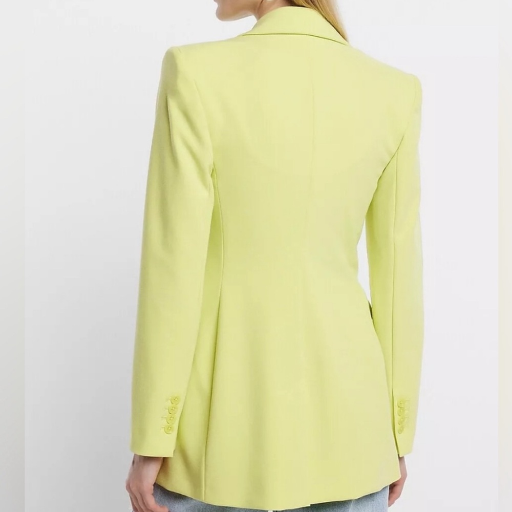 EXPRESS CHARTREUSE DOUBLE BREASTED HOURGLASS BLAZER - Picture 2 of 5